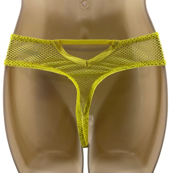 Seven Til Midnight Lace and Net High Waisted Thong Chartreuse Womens Small - Picture 6 of 6